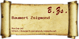 Baumert Zsigmond névjegykártya